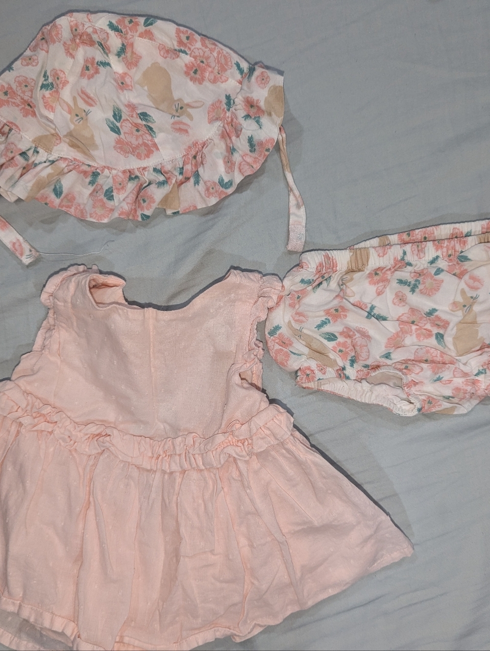 Cupcakes And Cashmere Peach & Floral Baby Romper Set